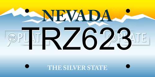 TRZ623 Nevada License Plate