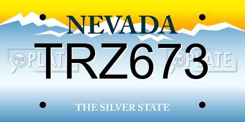 TRZ673 Nevada License Plate
