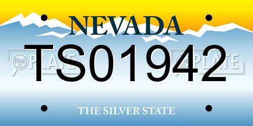 TS01942 Nevada License Plate