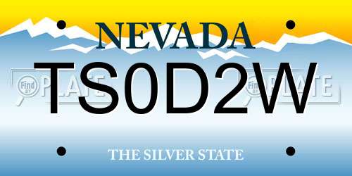 TS0D2W Nevada License Plate