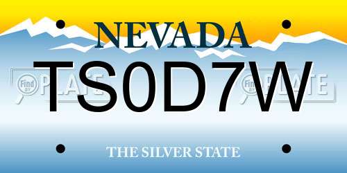 TS0D7W Nevada License Plate
