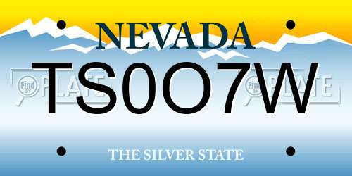 TS0O7W Nevada License Plate