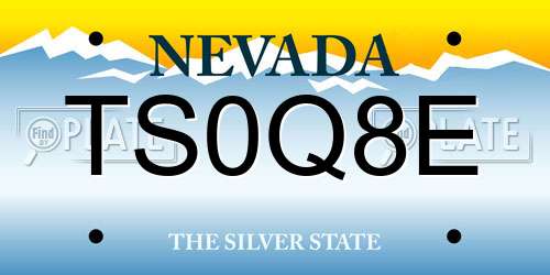 TS0Q8E Nevada License Plate