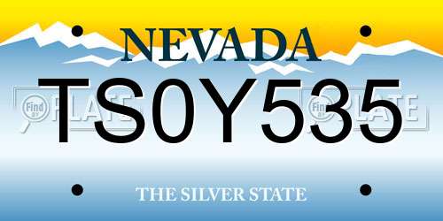 TS0Y535 Nevada License Plate