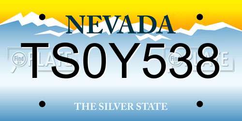 TS0Y538 Nevada License Plate