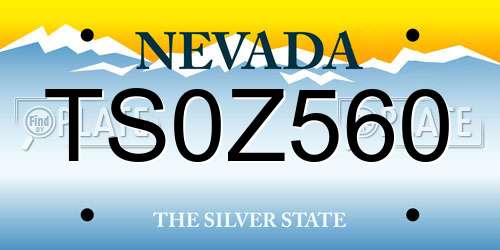 TS0Z560 Nevada License Plate