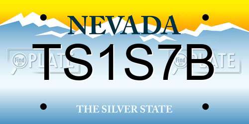 TS1S7B Nevada License Plate