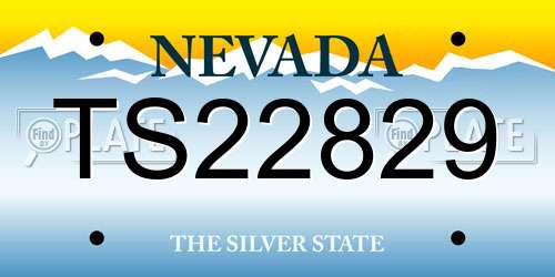 TS22829 Nevada License Plate