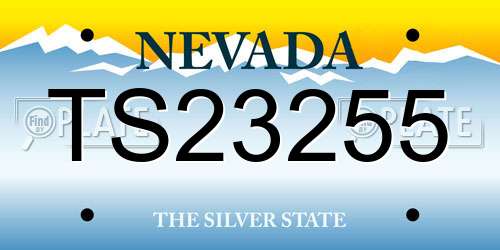 TS23255 Nevada License Plate