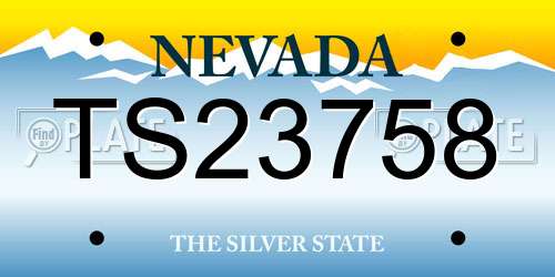 TS23758 Nevada License Plate