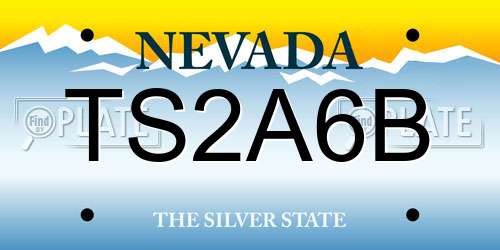 TS2A6B Nevada License Plate