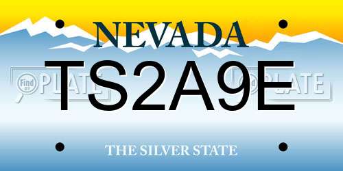TS2A9E Nevada License Plate