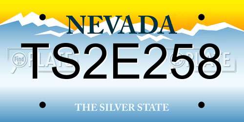 TS2E258 Nevada License Plate