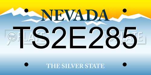 TS2E285 Nevada License Plate
