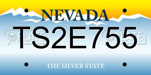 TS2E755 Nevada License Plate