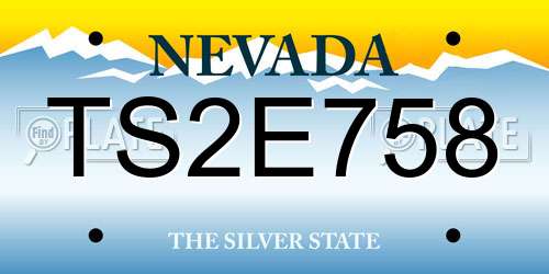 TS2E758 Nevada License Plate