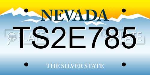 TS2E785 Nevada License Plate