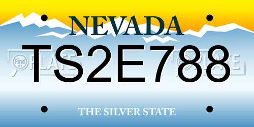 TS2E788 Nevada License Plate