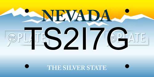 TS2I7G Nevada License Plate