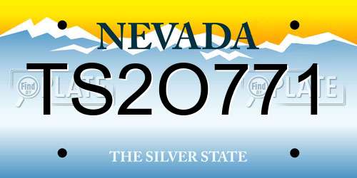 TS2O771 Nevada License Plate