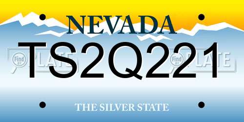 TS2Q221 Nevada License Plate