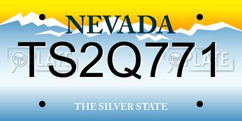 TS2Q771 Nevada License Plate