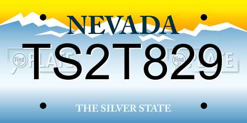 TS2T829 Nevada License Plate