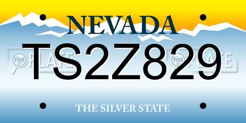 TS2Z829 Nevada License Plate