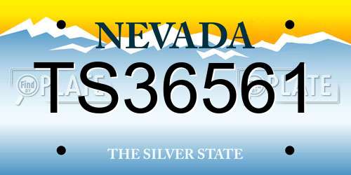 TS36561 Nevada License Plate