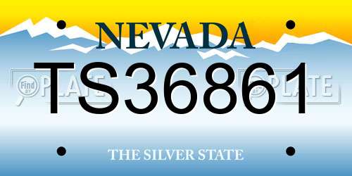 TS36861 Nevada License Plate