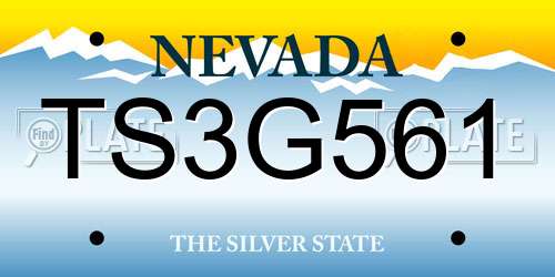 TS3G561 Nevada License Plate
