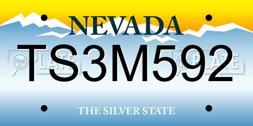 TS3M592 Nevada License Plate