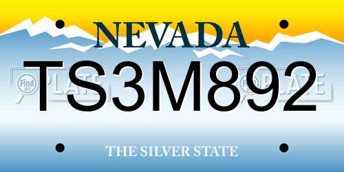 TS3M892 Nevada License Plate