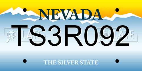 TS3R092 Nevada License Plate