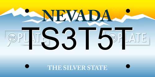 TS3T5T Nevada License Plate
