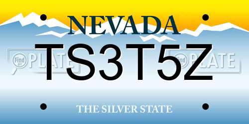 TS3T5Z Nevada License Plate