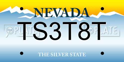 TS3T8T Nevada License Plate