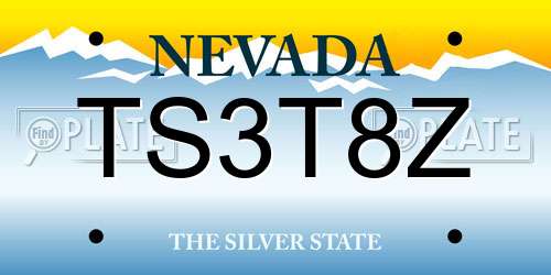 TS3T8Z Nevada License Plate