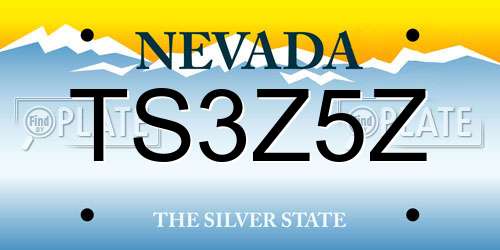 TS3Z5Z Nevada License Plate