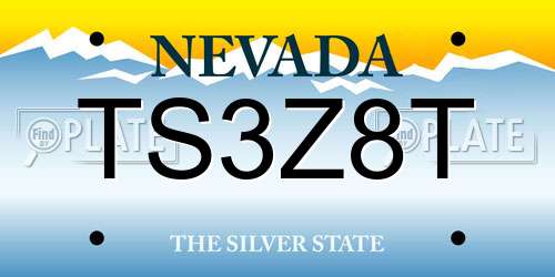TS3Z8T Nevada License Plate