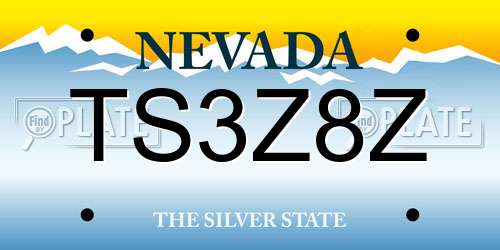 TS3Z8Z Nevada License Plate