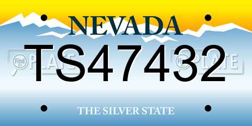 TS47432 Nevada License Plate