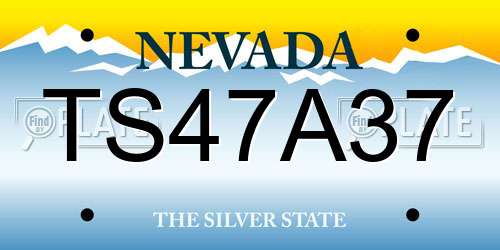 TS47A37 Nevada License Plate