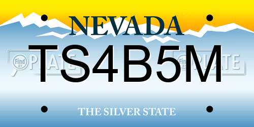 TS4B5M Nevada License Plate