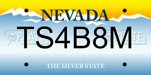 TS4B8M Nevada License Plate