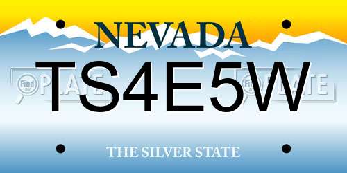 TS4E5W Nevada License Plate