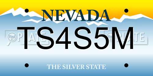 TS4S5M Nevada License Plate