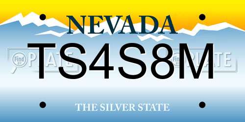 TS4S8M Nevada License Plate