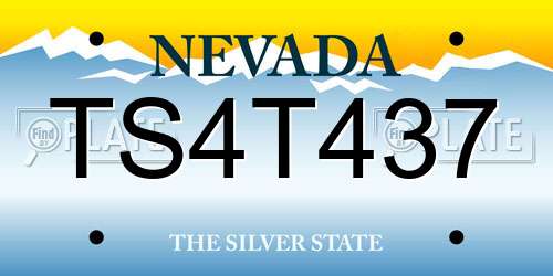 TS4T437 Nevada License Plate