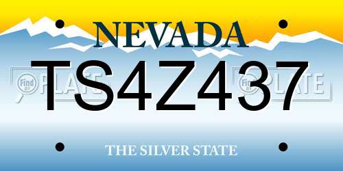 TS4Z437 Nevada License Plate